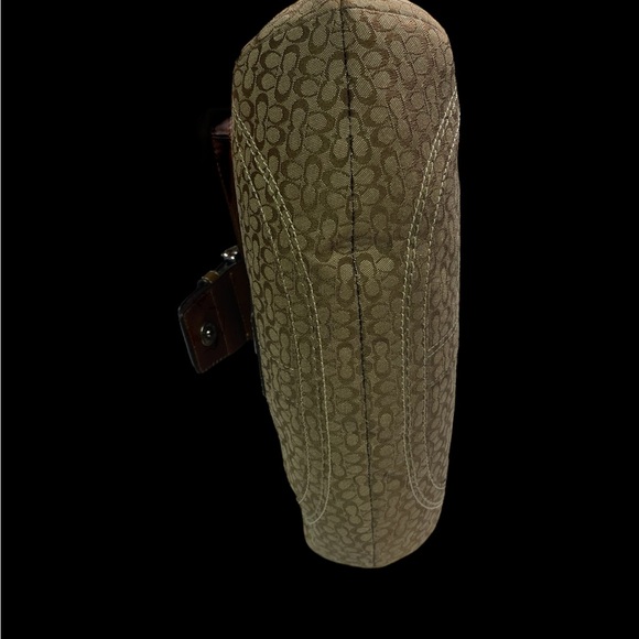 Coach Brown Leather Shoulder Bag with Signature Pattern - Picture 6 of 14